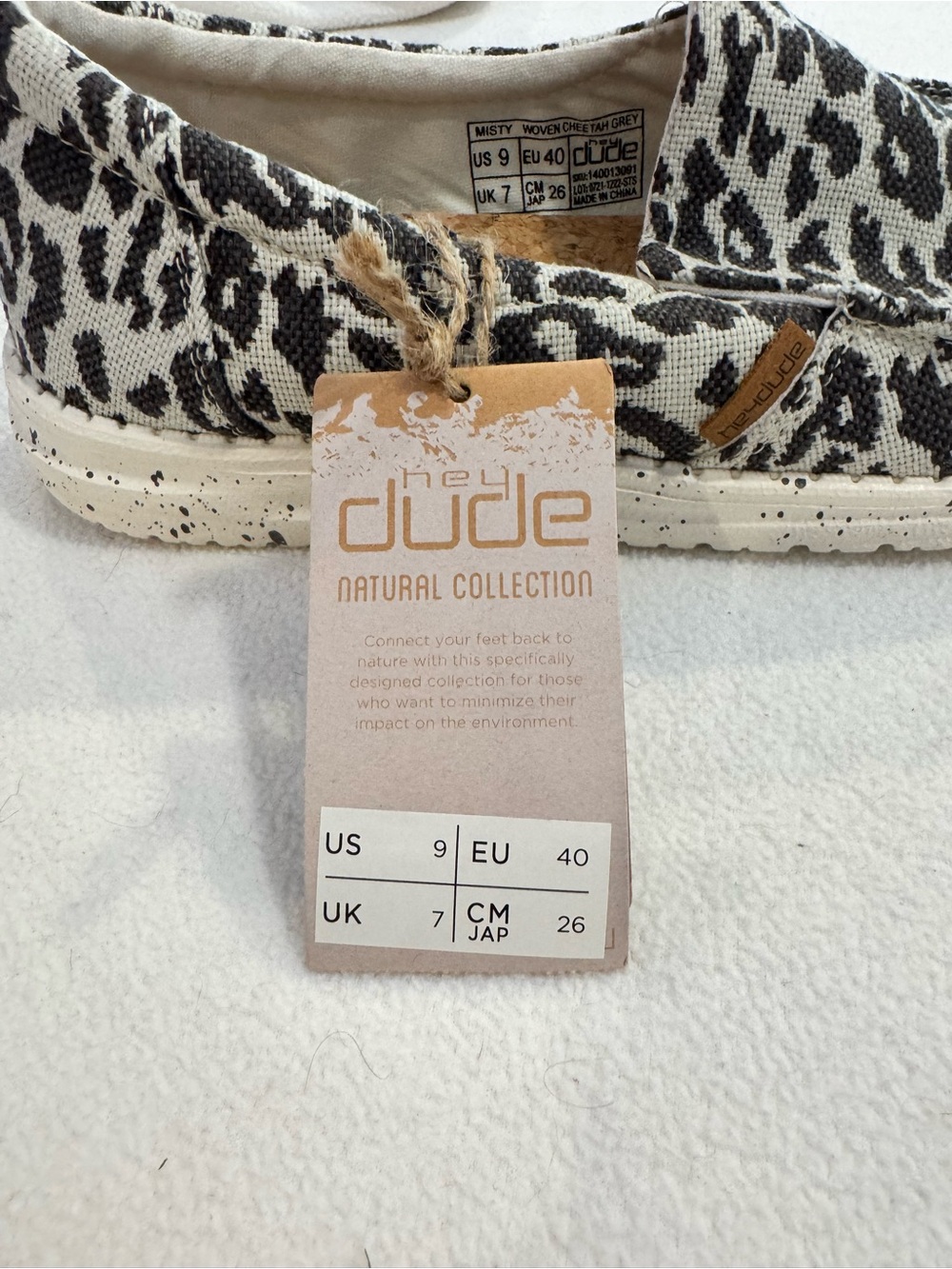 Hey Dude Dark Grey & White Cheetah Print Slip-Ons - Picture 7 of 7